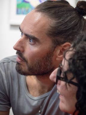 Sarah up close and personal with Russell Brand